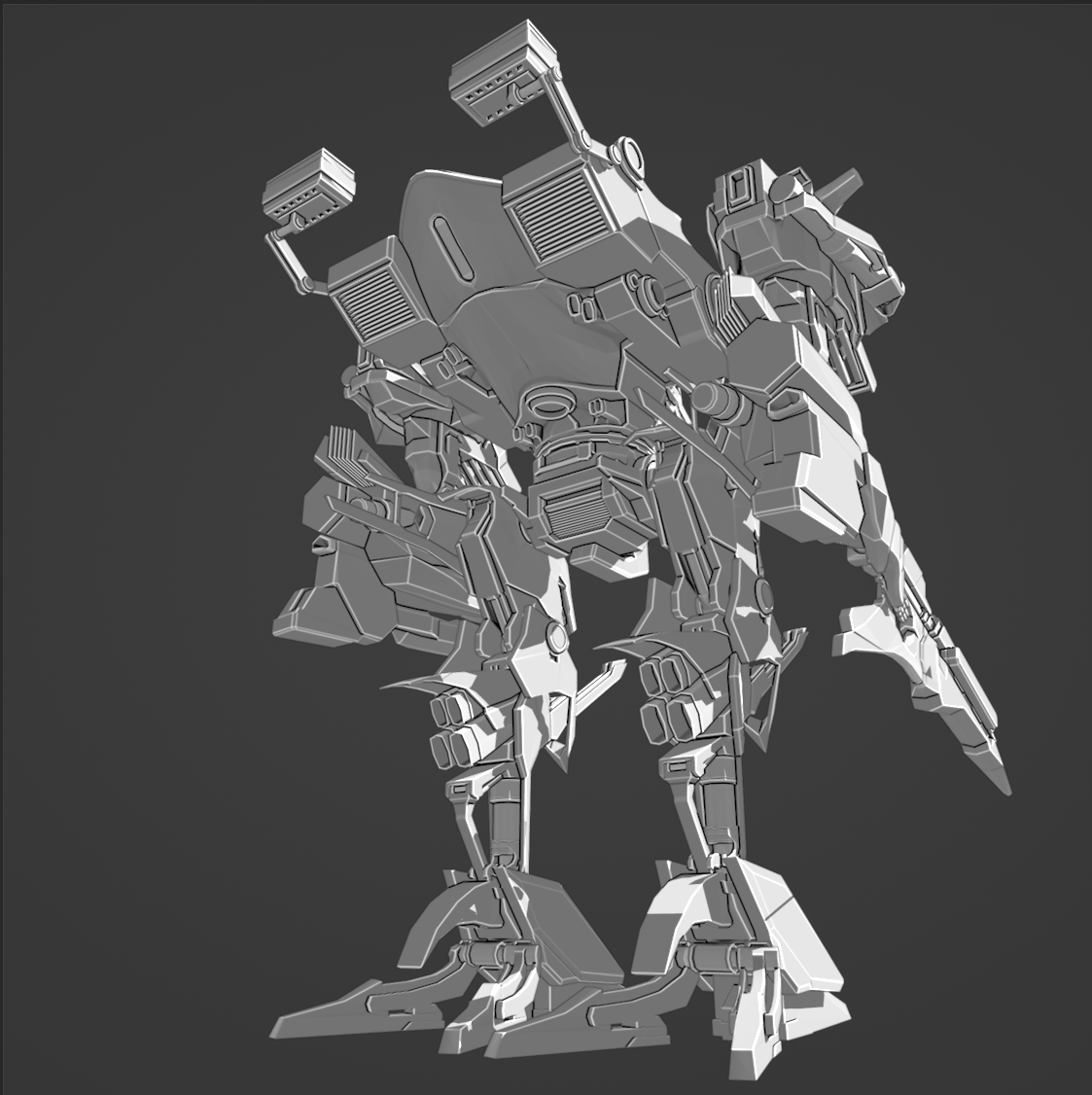 MrToastie_dev's tweet photo. A mech i modeled 2 years ago, was gonna put it in a mod but doesn't really match the aesthetic.
#armoredcore #Mech #Blender https://t.co/b5z9pIJU8L