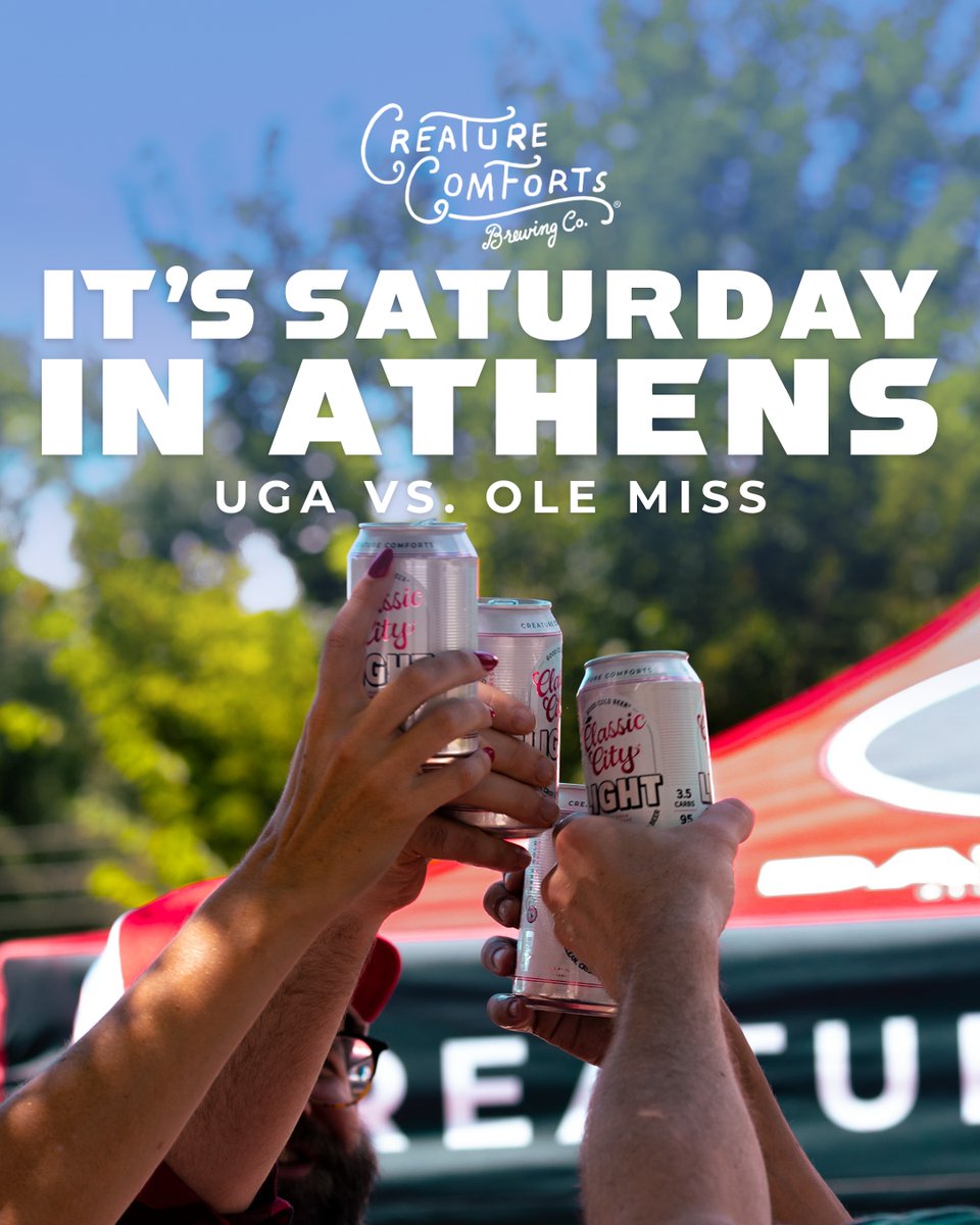 creaturebeer's tweet photo. Gameday ain't right without Good Light Beer. 

Saturday at the taproom:
📹 @atlantanewsfirst recording live on-site ​
🍕 @pizzaflamma ​
🌮 @supertacoelguero​
🍺 Official Craft Beer of the Dawgs 

#classiccitylight #goodcoldbeer #creaturecomforts #creaturebeer #godawgs #sipem https://t.co/t96ajCrjTF