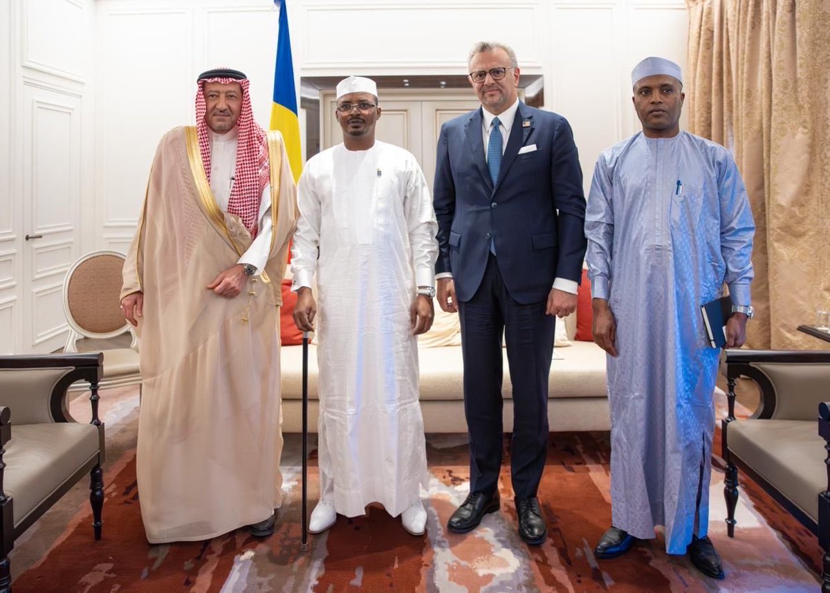Held a constructive discussion with Chadian President Idriss Déby and Saudi Deputy Minister of Foreign Affairs Waleed Elkhereiji on the conflict in Sudan and instability in the Sahel. We're focused on supporting peace and stability to ensure a more prosperous future for the