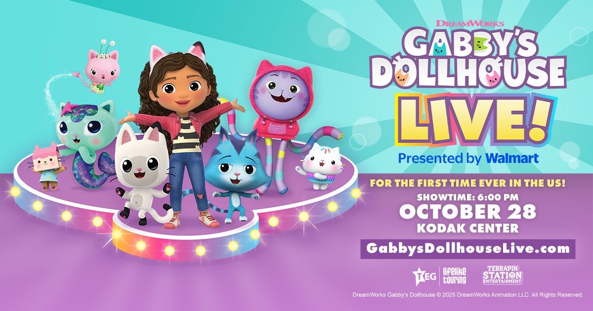 Ticket Giveaway! 🥹🎟️ We’re giving away a family 4-pack of tickets to see Gabby’s Dollhouse Live presented by Walmart on October 28th at <a href="/kodak_center/">Kodak Center</a>! 👉 To enter: instagram.com/p/DP4wfa-jxol/ 🎟️ For tickets, see link in our bio. 

#sponsored #roc
