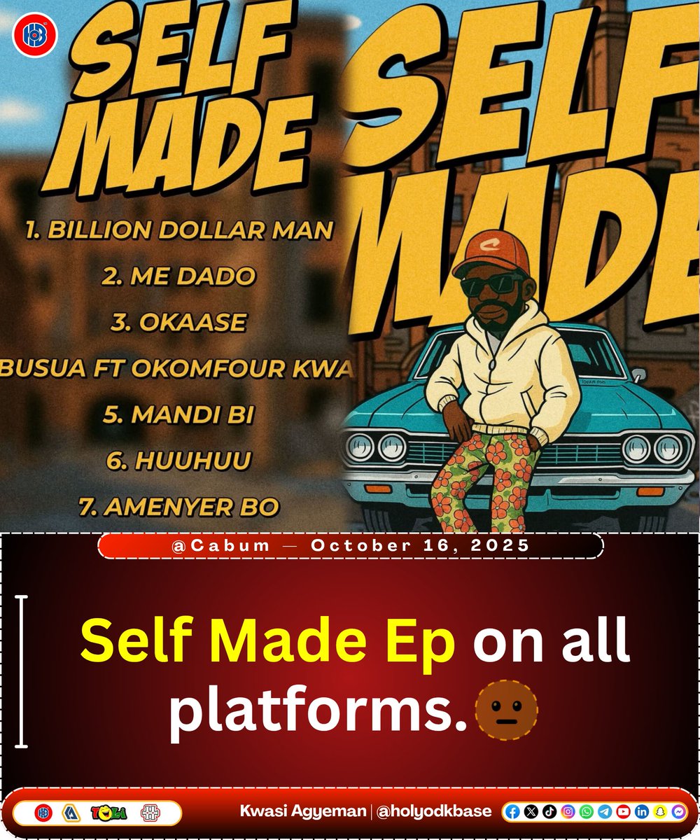 KwaAgyeman's tweet image. New Music Alert: Cabum Releases ‘Self Made’ EP Featuring Okomfour Kwaade. 7 Raw Tracks Every Ghanaian Rap Fan Must Hear. 

#HolyodkBase #music #entertainment Acheampong Mildred Donkor Kwesi Arthur Bono East Region pains sibo Alan Iron Boy Shattabration