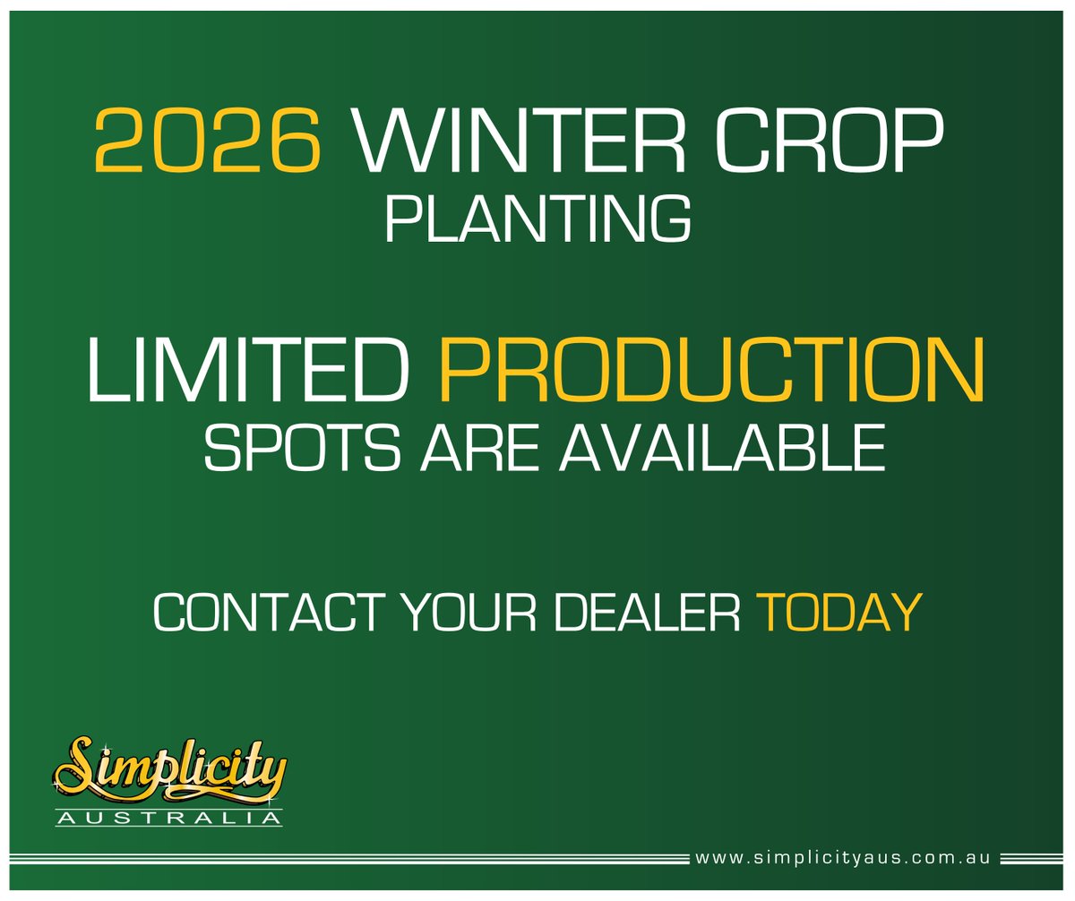 Are you ready for your 2026 Winter Crop Planting? 
Production is filling fast ahead of the winter crop season. Secure your build now! 🙌
To learn more speak to your dealer today! 👉 bit.ly/3U72Uol