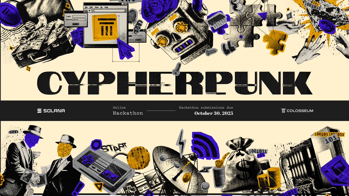 colosseum's tweet image. 2 weeks until Cypherpunk Hackathon submissions are due.
6,000+ developers from across the world competing for prizes, acceptance into our accelerator, and @Solana glory.
Most of the top eco founders started as hackathon builders. Who will emerge this time from the competition?
