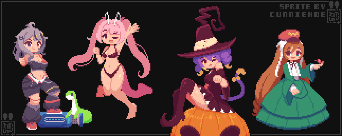 Although difficult, I've been liking my anime-ish sprites lately owo

4/5 comms down~

#pixelart
