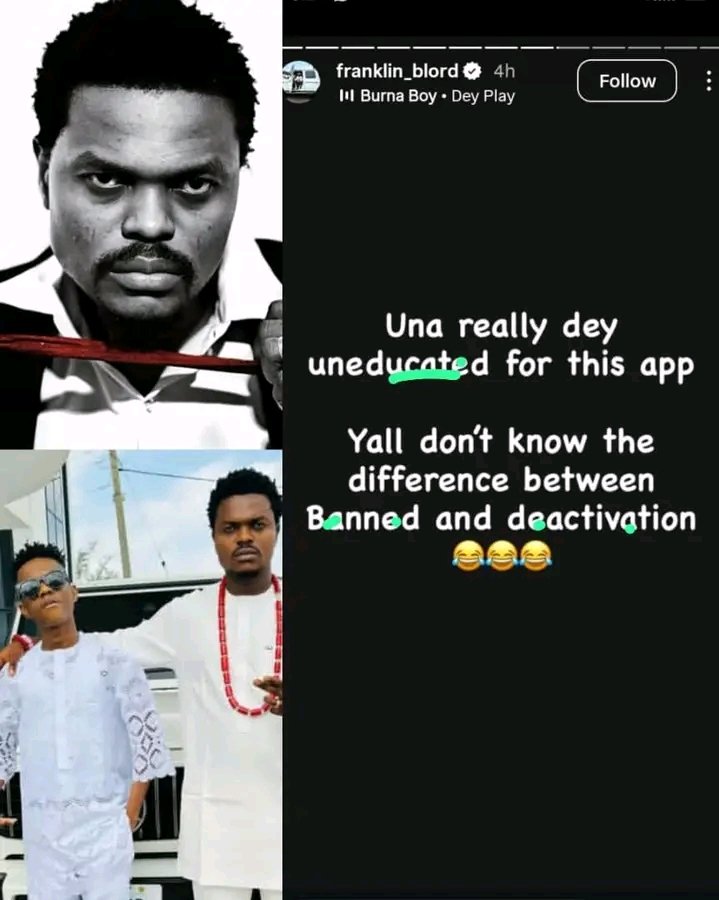 knowledge73781's tweet photo. Franklin, B-Lord’s associate, finally clarifies that he personally deactivated his Instagram with 3.2 million followers 

According to him, it wasn’t taken down by Instagram. https://t.co/ecxGJPu3kq
