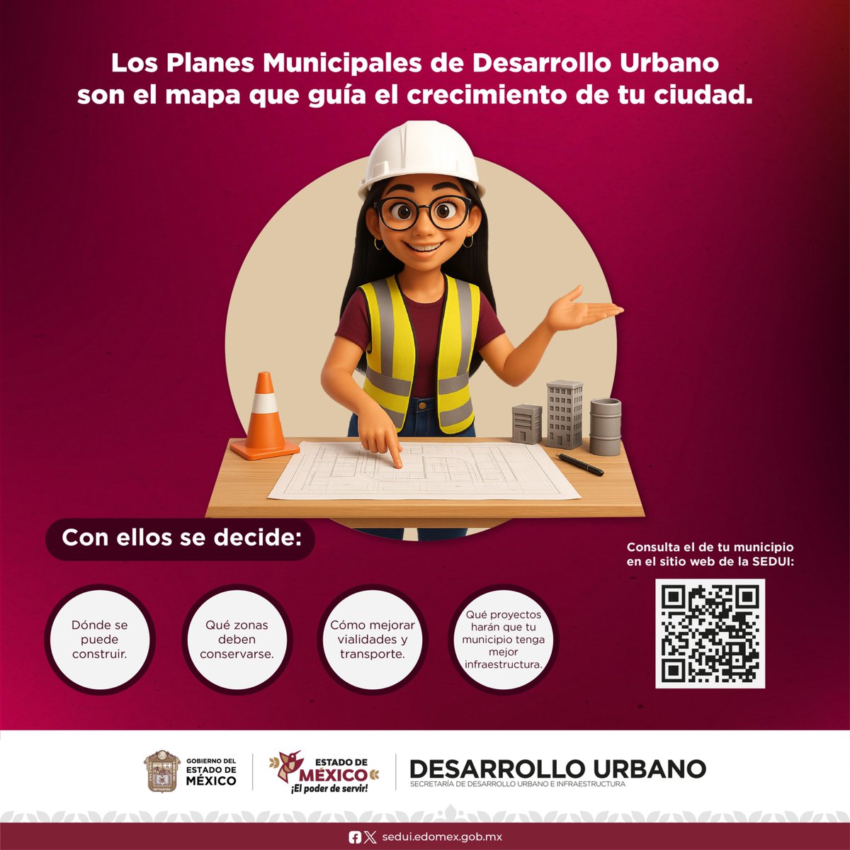 SEDUIEdomex's tweet image. Con una buena planeación urbana, las ciudades crecen con orden y más espacios públicos para todos. Norma te explica los Planes Municipales de Desarrollo Urbano. #ElPoderDeServir