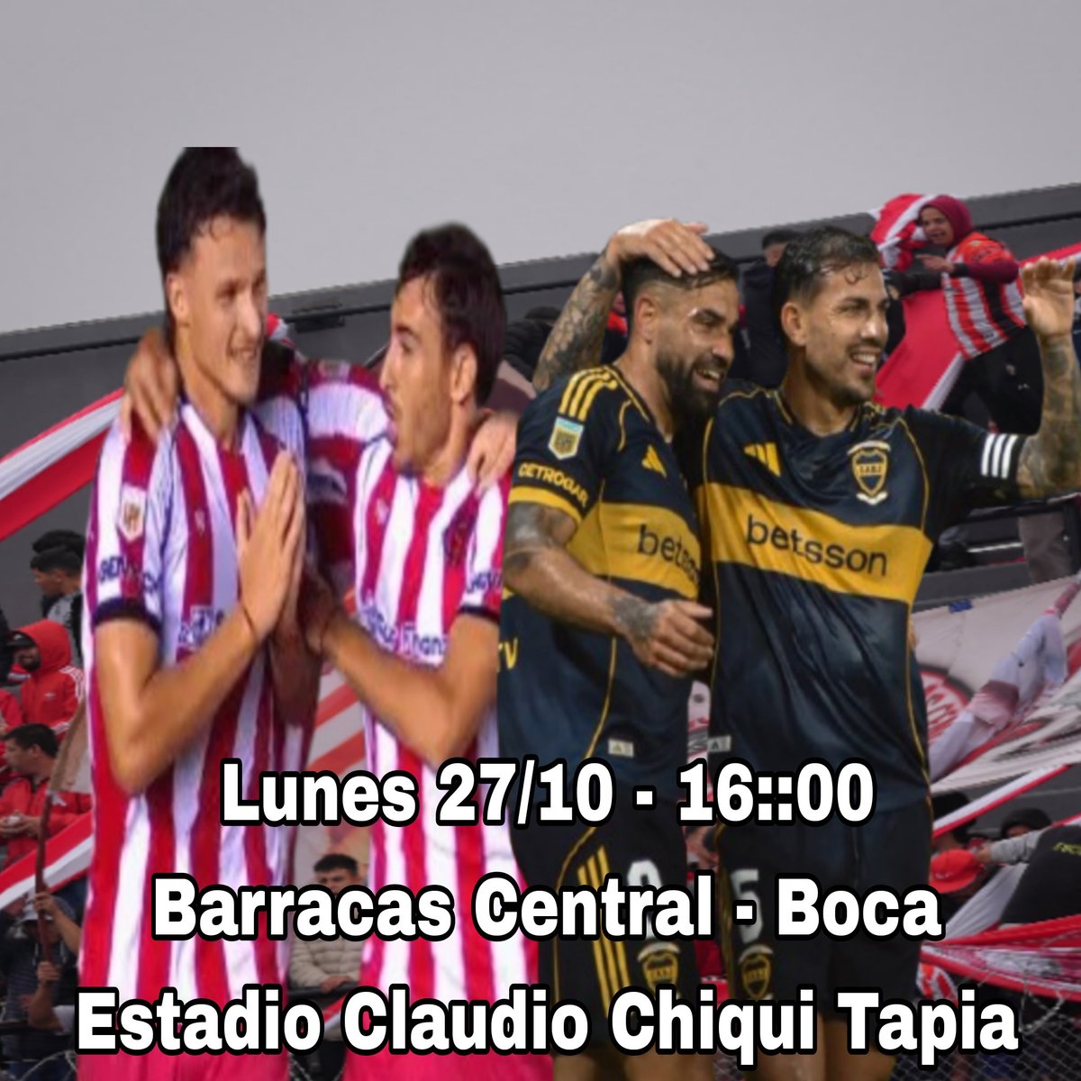 TiempoDeportiv8's tweet image. El partido entre #BarracasCentral y #Boxa , correspondiente a la #Fecha12 del #TorneoBetano Clausura 2025, se jugará el lunes 27 de octubre a las 16hs, en el estadio Claudio Chiqui Tapia.