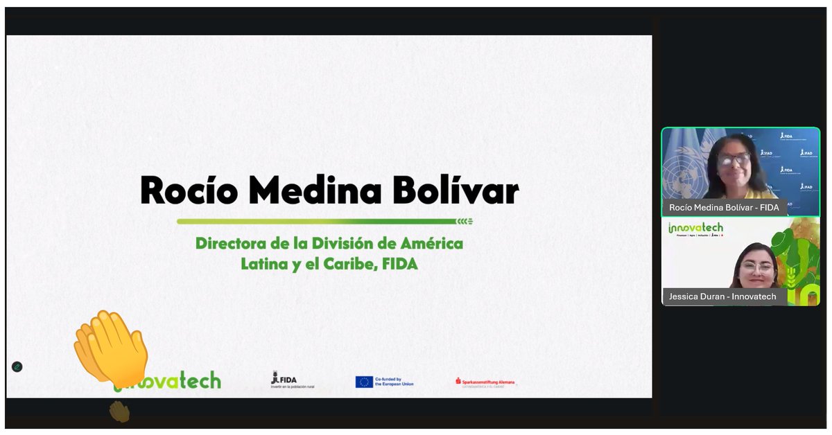 FIDA_LAC's tweet photo. 💡En el lanzamiento, la Directora del FIDA para América Latina y el Caribe, Rocío Medina, destacó que Innovatech 2.0 proyecta al sector rural como un espacio de innovación y crecimiento empresarial para atraer interés e inversiones de otros negocios tecnológicos emergentes. (2/3) https://t.co/ZUQHjFSaO4