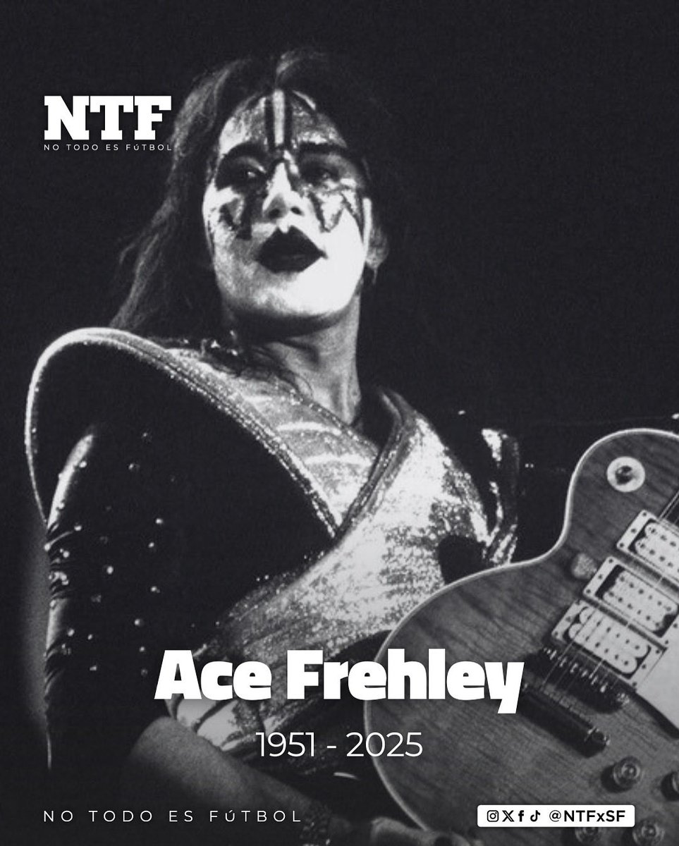 🕊️🎸| Adiós al legendario Ace Frehley, el icónico Spaceman de Kiss, cuya guitarra electrificó los años 70 y la reunión de los 90, inspirando a generaciones de músicos. 

Falleció a los 74 años.🤍
