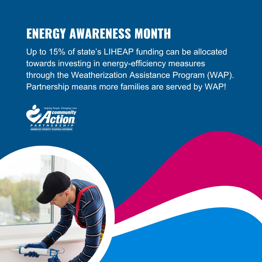 CAPartnership's tweet image. DYK? Up to 15% of state’s #LIHEAP funding can be allocated towards investing in energy-efficiency measures through the #Weatherization Assistance Program (WAP). Partnership means more families are served by WAP! #EnergyAwarenessMonth #WeatherizationWorks #WxDayOct2025