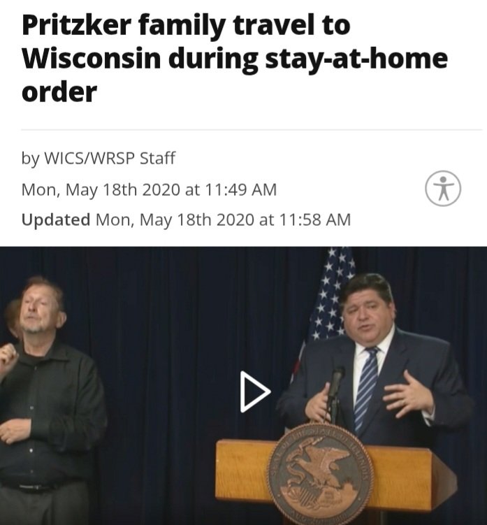 What if you believe this story 😂 😂?  Next question should be why is the governor of Illinois in Vegas all the time?
Also important to remember that he traveled wherever he wanted to, while he arrested average citizens for going to a friend's house.