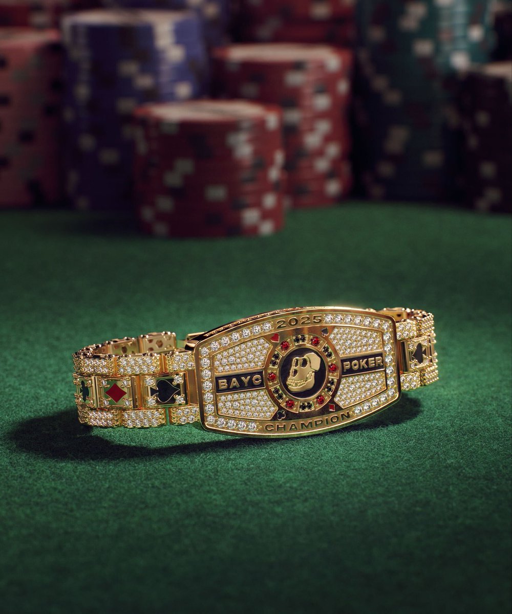 The <a href="/BoredApeYC/">Bored Ape Yacht Club 🍌</a> Poker tournament Bracelet has gone up over $1000 in value in gold weight alone since production started.  

It’s actually insane.