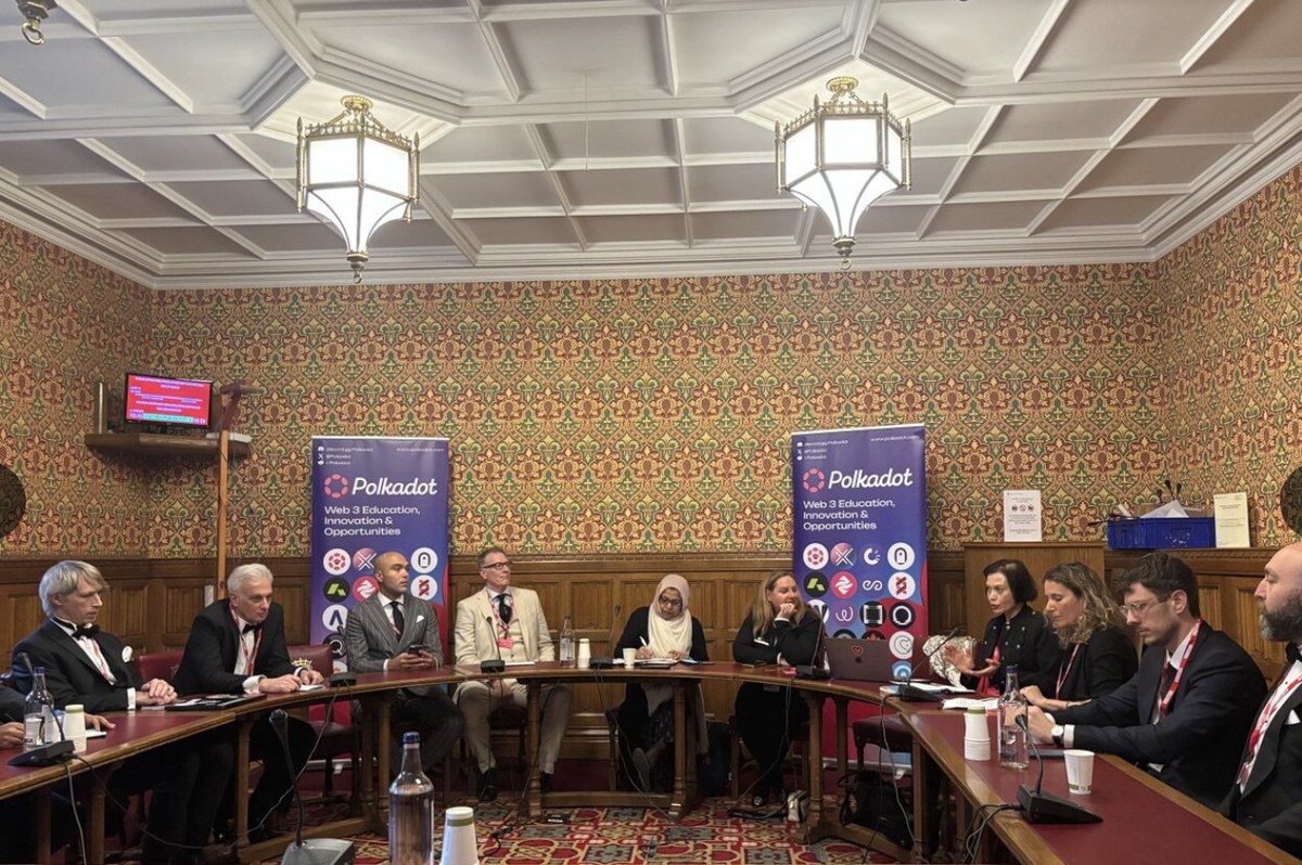 lucycoulden's tweet image. And that&apos;s a wrap!

@Polkadot at the UK Parliament’s House of Lords on AI and decentralisation. Privileged to chair.

Carrying this momentum into into my next chapter: cross-chain, real-world build and bold partnerships. 

Delivering collaborations for long-term Web3 success!