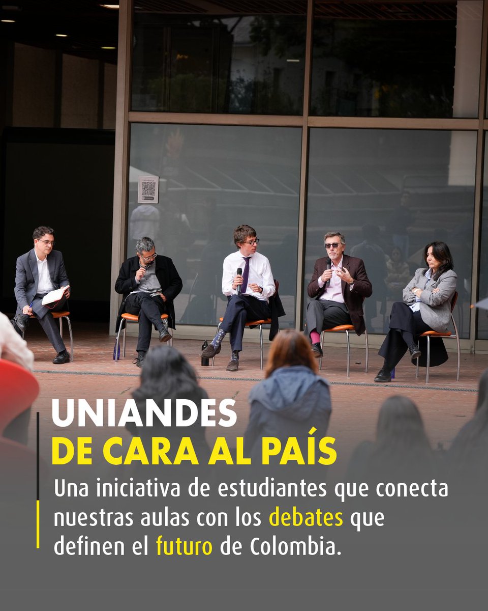 Uniandes's tweet image. 🇨🇴 ¡De cara al país! Tenemos la mirada puesta en el futuro.

Bajo el nombre #UniandesDeCaraAlPaís, nos propusimos transformar las conversaciones de aula en propuestas reales para Colombia.

En el marco de las elecciones presidenciales de 2026, estudiantes abrieron una serie de…