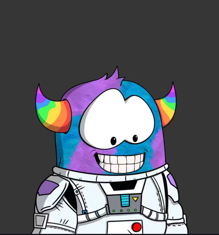 SomeFuck_algo's tweet image. Not sure why I was able to buy the spacesuit rainbow horned @peculiarsinc for $5, but also not complaining 🫡