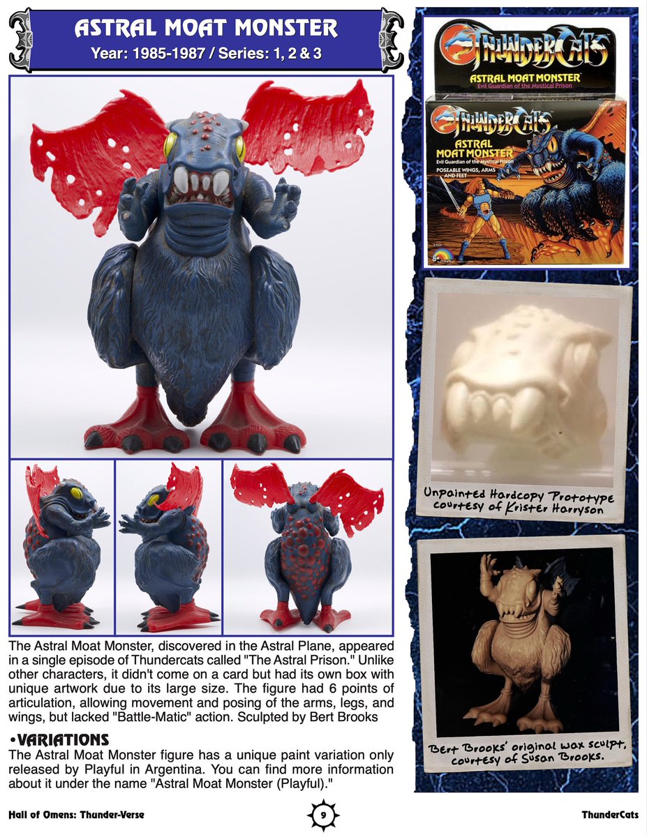 What’s new in Hall of Omens: Thunder-Verse!?
The #ThunderCats figure section is leveled up—packed with new photos, details, interviews &amp; rare finds! Like this never-before-seen Polaroid of the Astral Moat Monster wax sculpt from its creator, Bert Brooks!

thundercatstoyguide.com