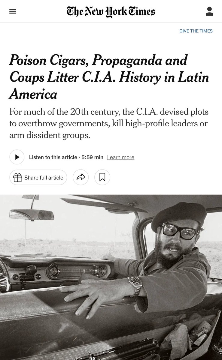This is so typical of American liberal propaganda: We’re allowed to talk about CIA regime-changes and murder from decades ago, but if you talk about the covert and overt crimes the US is perpetrating now, the same mouthpieces will label you a “conspiracy theorist.”