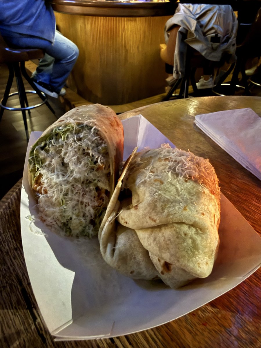 mattlindner's tweet photo. This is the chicken Caesar wrap from Little Victories. It is one of the few foodstuffs in life that somehow exceeds the social media hype. You need to try this. Chicago tonight. https://t.co/GW4l1ATS03