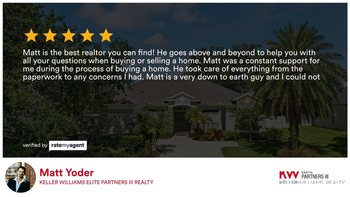 mattyoder_yoder's tweet image. My latest RateMyAgent review in Clermont.
Florida Realtor License SL3461573
rma.reviews/cg3cx3lz80qp

...
#ratemyagent #realestate #KW_Elite_Partners_III_Realty