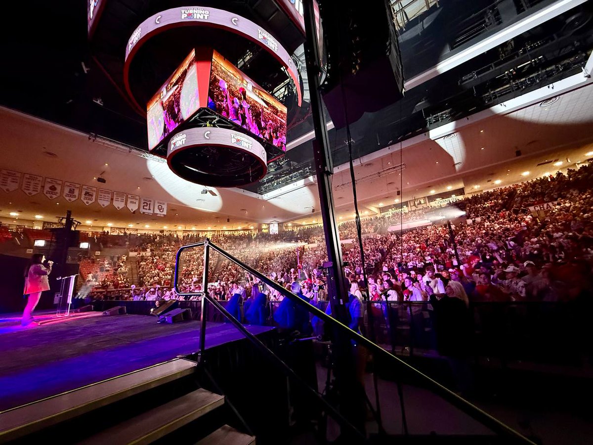 AndrewKolvet's tweet image. Boom! 6,000+ at the University of Oklahoma for our latest stop on TPUSA's campus tour! Previous record attendance for a political event in OK was 3K with President Trump, per the governor.
THETURNINGPOINTTOUR.COM
Featuring:
@rustyrockets
@_ItsSavannah_
@GovStitt