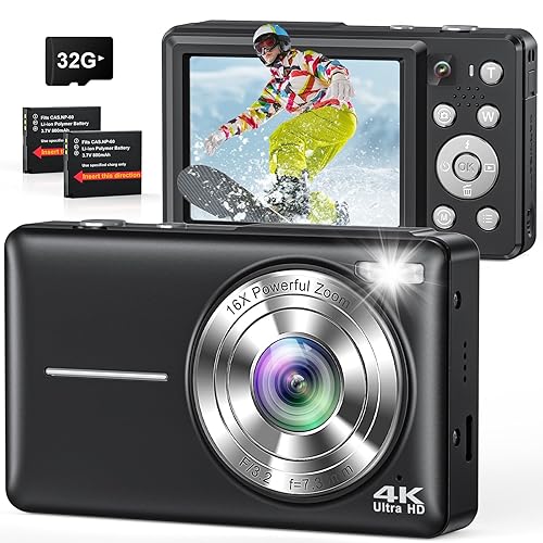 I just received Digital Camera 4K, Compact Point and Shoot Digital Camera with Auto Focus, Dual Camera, Flash, 16X Zoom, 32GB Card, 64MP Cameras for Photography, Boys, Girls, Teens, Adul from Anonymous via Throne. Thank you! throne.com/synderwitchvt #Wishlist #Throne