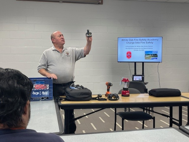 This morning <a href="/mcfrs/">MontgomeryCo(MD)Fire</a> CRR Team had the opportunity to present important fire safety information as part of #FirePreventionMonth! A big thank you to everyone who joined us in learning how to stay safe &amp; prepared at the White Oak Community Center. What a wonderful group (and center)!