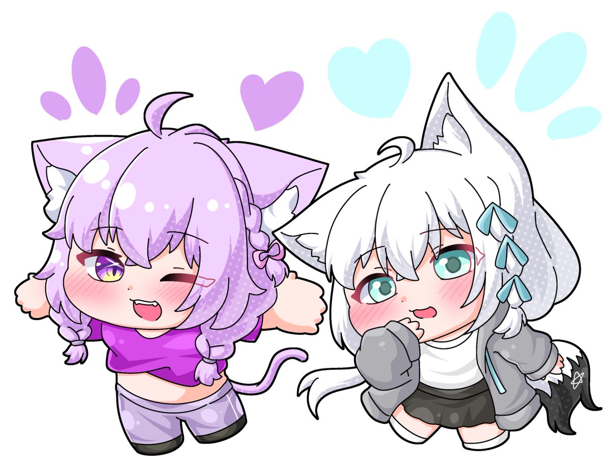 お出かけにゃんぐこーん🍙🌽
 #絵かゆ  #絵フブキ