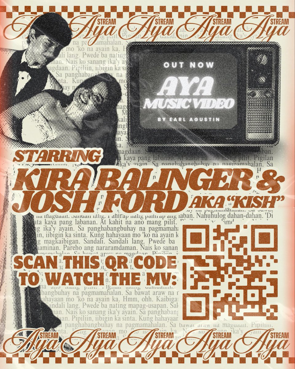 TEAM KISH OFFICIAL 💋 (@kishesofficial) on Twitter photo The AYA MV starring Kira Balinger & Josh Ford (KiSh) is out now and we’re still not over their chemistry! 
Let’s keep the love and support going, KiShes! ❤️
Stream the MV, share your favorite KiSh moments, and help us spread this flyer everywhere in every way! 
For a clearer The AYA MV starring Kira Balinger & Josh Ford (KiSh) is out now and we’re still not over their chemistry! 
Let’s keep the love and support going, KiShes! ❤️
Stream the MV, share your favorite KiSh moments, and help us spread this flyer everywhere in every way! 
For a clearer