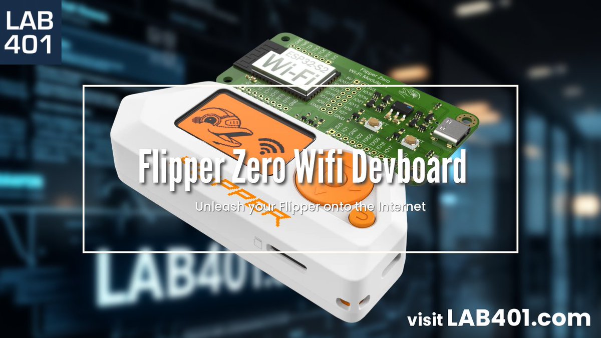 Lab_401's tweet image. 📶 Flipper Zero Wi-Fi Devboard = instant internet power! Enjoy OTA updates, Black Magic debugging &amp;amp; full IoT/API control—all from your pocket. 🌐✨ l.lab401.com/BY7hp 
#FlipperZero #WiFiDev #IoTHacking #Debugging #pentesting #infosec #Lab401 #BlackMagicProbe