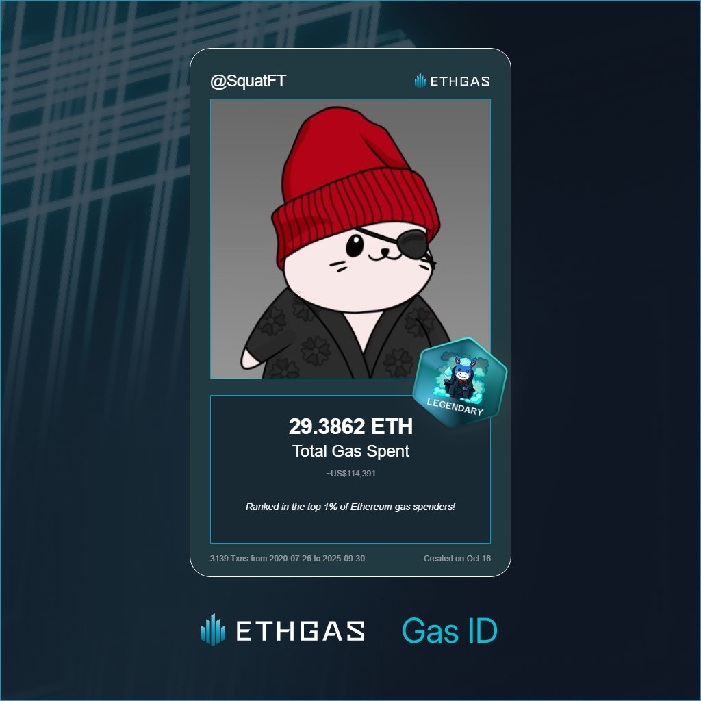 WOOF. That's a lot of gas. 😅

I'm a Legendary Jack with 29.3862 ETH spent on gas since Beacon Chain - now fueling my climb to the Gasless Future and earned 4000 Beans already. 

Reveal yours at ethgas.com/community/gas-…