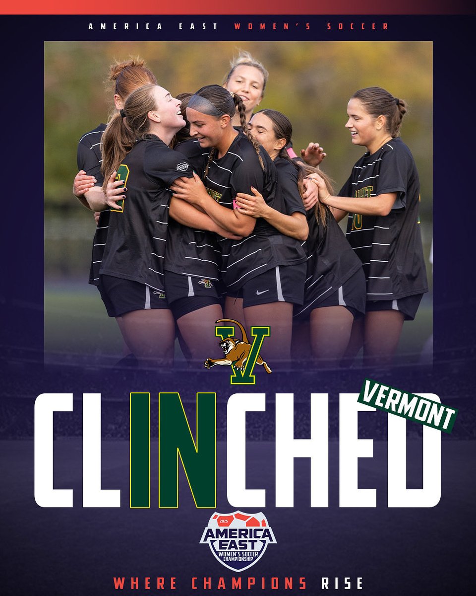 The Cats are back in the #AEWSOC championship! <a href="/UVMwsoccer/">UVM Women's Soccer</a> qualifies for the third-straight year!