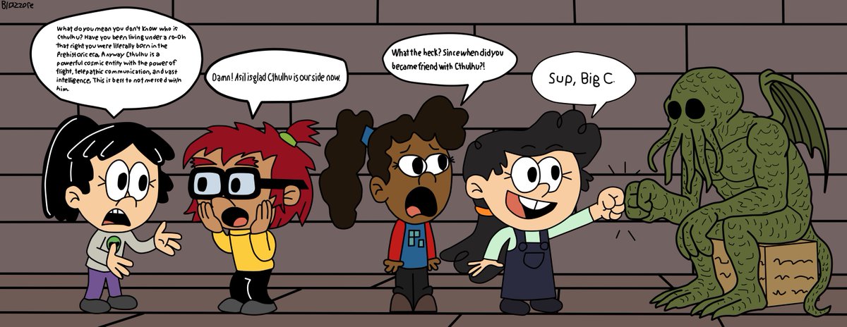 #theloudhouse It turns out Demi (By <a href="/MonsterFan50/">MonsterFan50</a>) is friends with Cthulhu, much to her friends’ surprise when they meet him for the first time. He’s actually a pretty chill guy, having been redeemed thanks to the Morticians Club her mother belonged to when she was a child.
