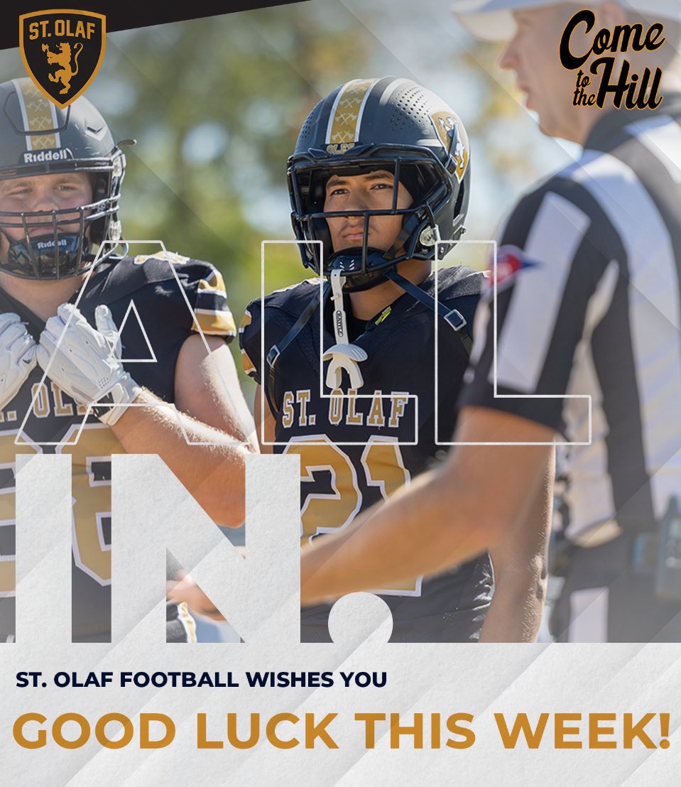Thanks for the support <a href="/coachmwood2/">Coach Matthew Wood</a> and <a href="/StOlafFB/">St. Olaf Football</a> Im locked in! #Ironman #Grit #Allnightlong
 #XFactor
#seniornight