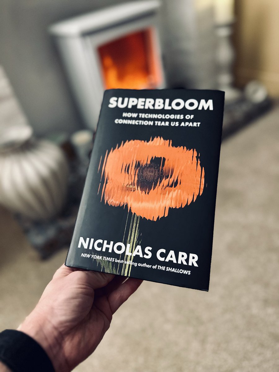 Just finished &amp; very much enjoyed Superbloom.

Well researched and passionate, informative. Lots to think about. 

Great stuff <a href="/roughtype/">Nicholas Carr</a>