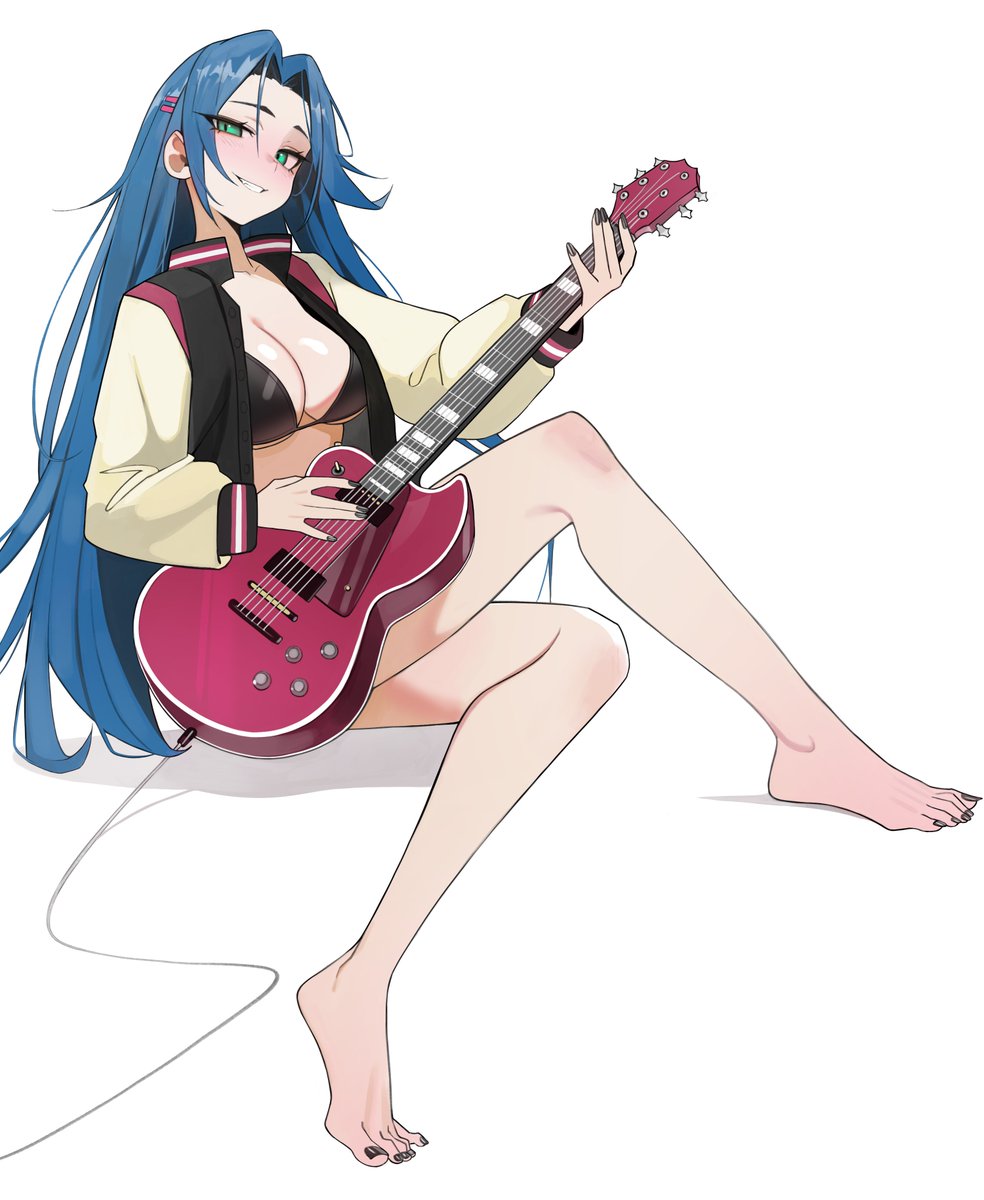 Cute guitar anime girl