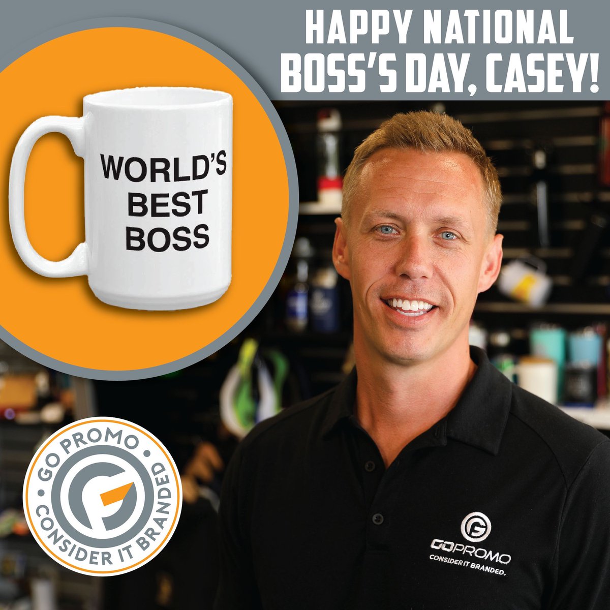 Happy National Boss’s Day to our fearless leader, Casey! 🎉 From everyone here at Go Promo, thank you for leading with determination, energy, and a whole lot of fun. We see you, we appreciate you — here’s to you, Casey! 🍻

#NationalBossDay #WorldsBestBossDay #JustGoPromo