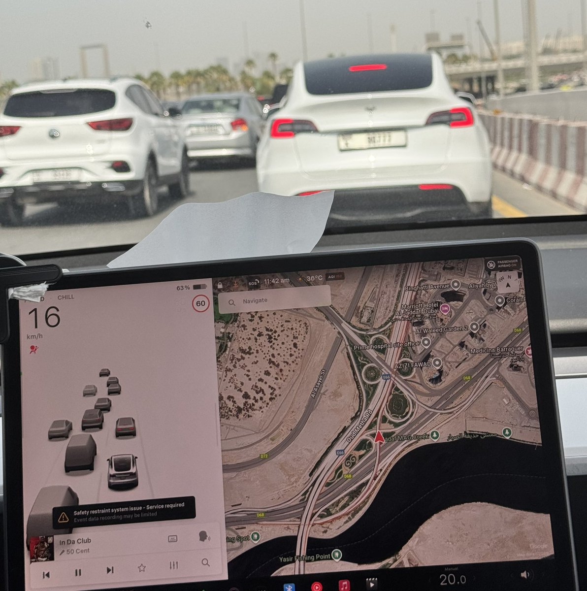 Would be good that #Tesla recognise a Tesla in front of her or near by and show it in the screen instead of showing an anonymous car…<a href="/elonmusk/">Elon Musk</a>