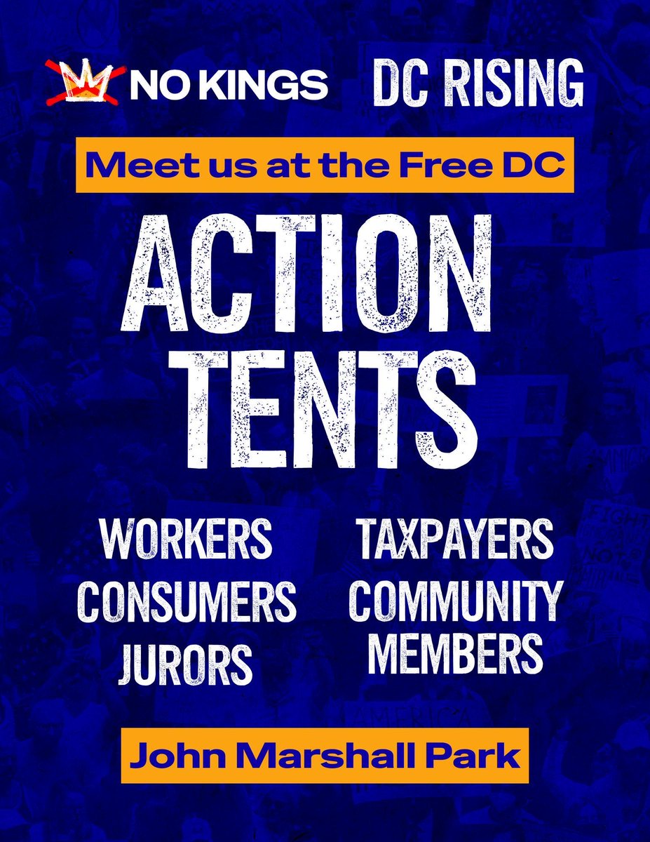 This Saturday, we hit the streets.
Free DC and our community partners are building power for the future our communities deserve.
🗓️ Oct 18
📍Washington, DC
👕 Rock your Free DC swag
✊🏾 The people united will never be defeated.

For more info and to commit to being there: