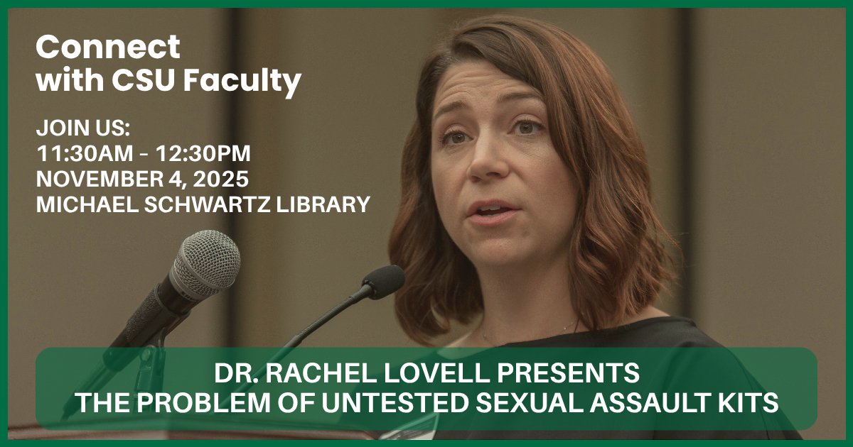 Levin College of Public Affairs and Education (@csulevincollege) on Twitter photo Join Dr. Rachel Lovell from Levin's Dept. of Criminology & Sociology on Nov. 4 at 11:30AM in the Michael Schwartz Library for a discussion on untested sexual assault kits and gender differences in survivor response.
engagedscholarship.csuohio.edu/friends/202520…
#CSUFaculty #WeAreCleState #Criminology Join Dr. Rachel Lovell from Levin's Dept. of Criminology & Sociology on Nov. 4 at 11:30AM in the Michael Schwartz Library for a discussion on untested sexual assault kits and gender differences in survivor response.
engagedscholarship.csuohio.edu/friends/202520…
#CSUFaculty #WeAreCleState #Criminology