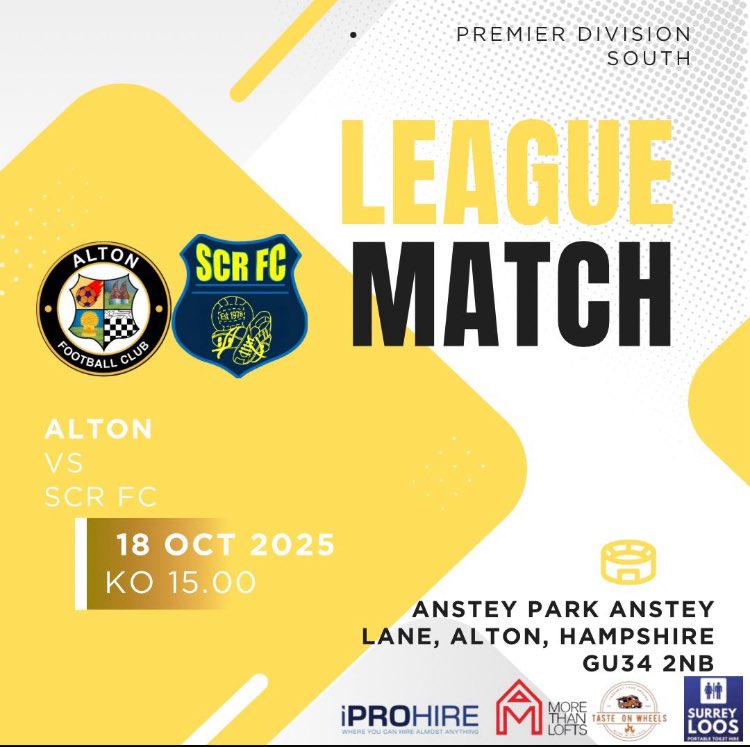 Our first team is back on the 🛣️ this weekend as we travel to Hampshire to face Alton in league action.