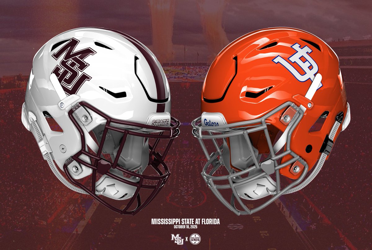 hailstateunis's tweet photo. The 𝐈𝐧𝐭𝐞𝐫𝐥𝐨𝐜𝐤𝐢𝐧𝐠 𝐌𝐒𝐔 is back - again!

The Bulldogs will be wearing the fan-favorite logo on their helmets again this weekend at Florida - while the Gators will be wearing throwbacks of their own!

#HailState🐶🏈 https://t.co/u0z6C0Rpdg