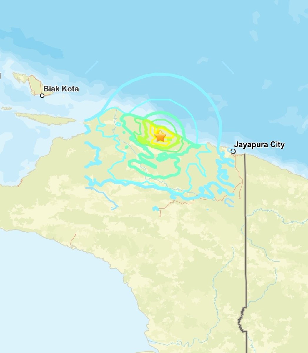 #Sismo: de Magnitud de 6.5 a 194 km WNW de Abepura, #Indonesia.

🗓 2025-10-16
 ⏰️05:48:55 (UTC)

📍2.168°S 138.938°E
🔸️Profundidad: 35.0 km depth

#EG #Georiesgos #Temblor #Terremoto #hoy #urgente #earthquake #quake #Jishin #SePreventivo #SeResiliente