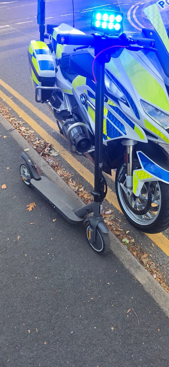 Sandford_Police's tweet photo. Another illegal scooter taken off the streets (footpaths) of Sandford. 
These are far more dangerous than knife crime, violent assault, murder and anything else we can think of so they are our number one priority. 
Apart from the ones run by the council. Those ones are fine. https://t.co/fsbXWGbpi6