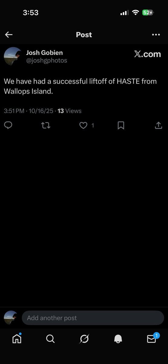 I'm not sure why this posted, we did not have liftoff of ANY HASTE today.