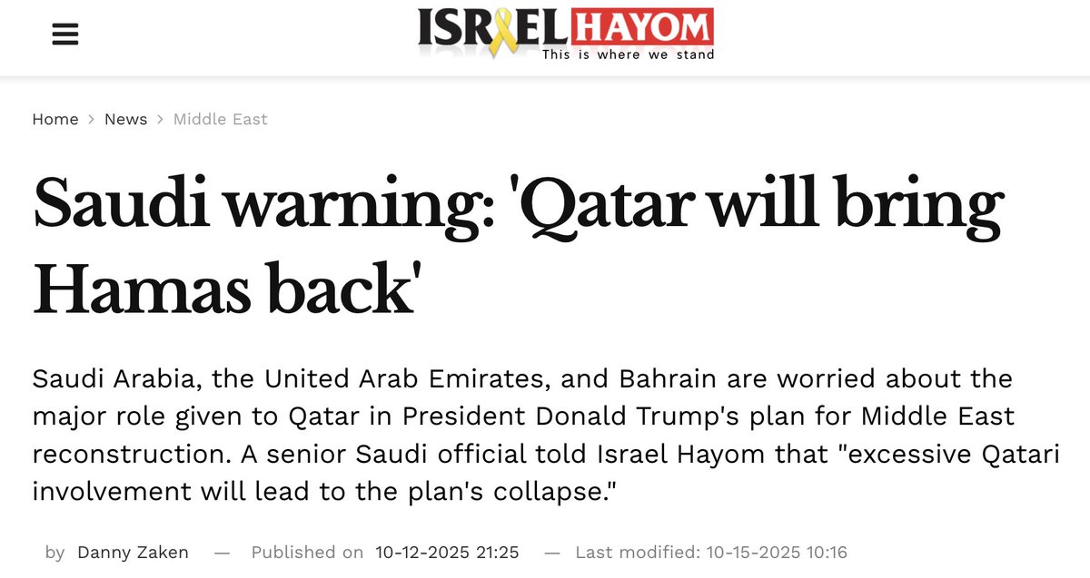 Qatar acts as Hamas's lawyer and benefactor. 

It's not a neutral mediator, and it doesn't want to see Hamas disarmed or removed from Gaza.