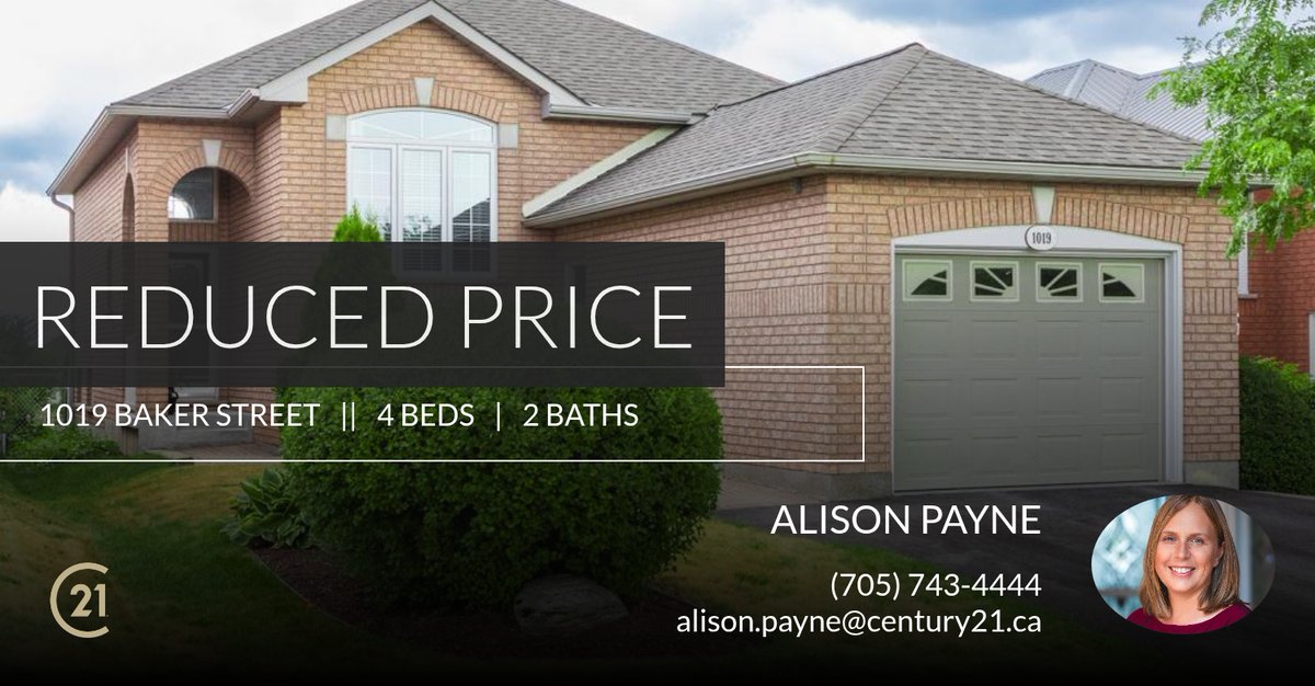 📍 Reduced Price 📍 This recently reduced home at 1019 Baker Street in Peterborough won't last long, so, don't wait to set up a showing! Reach out here or at (705) 743-4444 for more information!

Alison Payne... homeforsale.at/1019_BAKER_STR…
