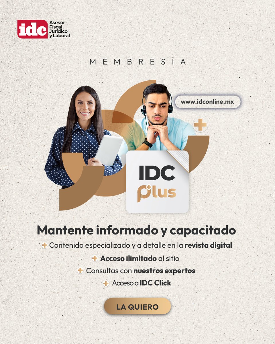 ¡Impulsa tu desarrollo profesional con nuestra Membresía IDC Plus!

Te brinda 1 año de la Revista Digital, acceso a IDConline, IDC Click y 15 consultas con nuestros expertos.

¡Suscríbete aquí: 👉 idconline.mx/suscribete y lleva tu carrera profesional al siguiente nivel!