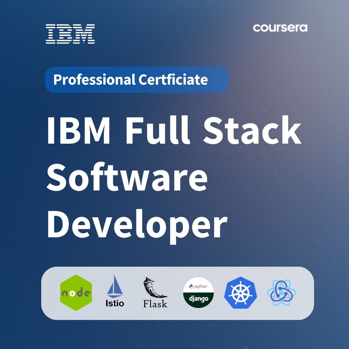 CognitiveClass's tweet image. The IBM Full Stack Software Developer Professional Certificate on Coursera helps you build job-ready skills through 15 beginner-friendly courses. You’ll learn:

💡 Foundations: Software engineering principles, SDLC, and cloud models (IaaS, PaaS, SaaS).
💻 Core Skills: HTML, CSS,…