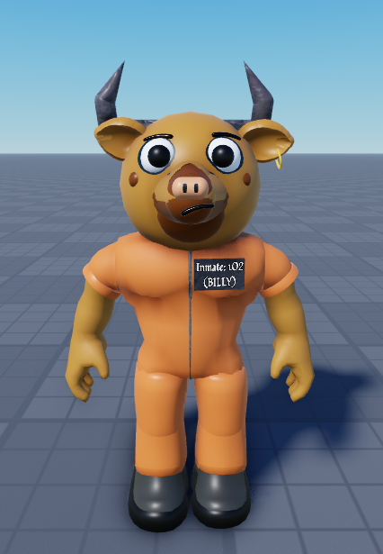 NoahTutorialist's tweet image. Guys, I made a Billy design. Main inspo was from piggy miserability. That game fr peak right now