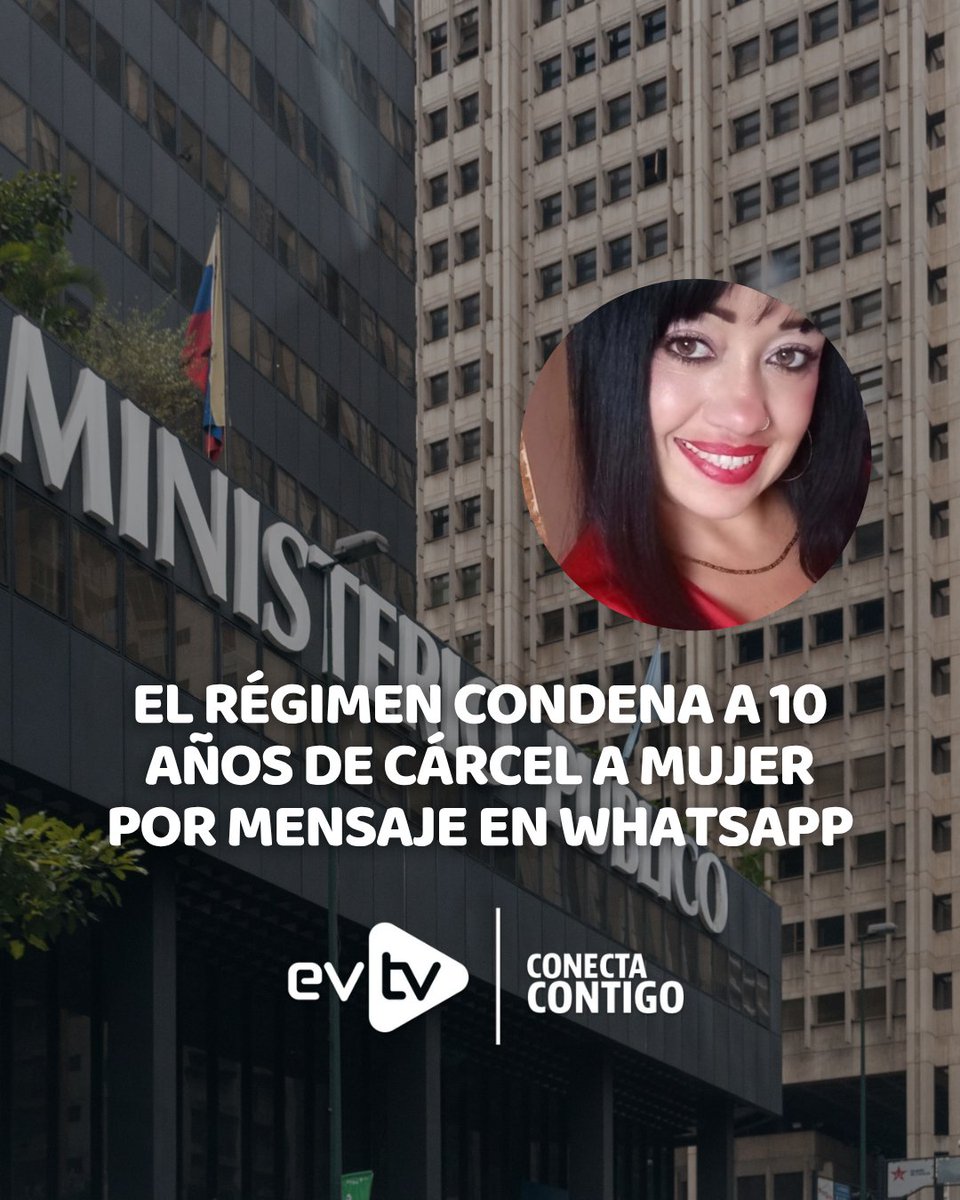 EVTVMiami's tweet photo. 🚨 Régimen de Maduro condena a mujer a 10 años de cárcel por mensaje en WhatsApp

🇻🇪 Un tribunal sentenció a Verónica Andreina Rojas Soto, de 44 años, a 10 años de prisión por el presunto delito de incitación al odio, tras enviar un comentario crítico sobre el Gobierno en una conversación privada por WhatsApp, según reseñó El Pitazo.

📄 De acuerdo con medios locales, Rojas fue detenida hace tres meses y recluida en una sede policial en El Valle, Caracas. Tras el juicio del 1° de octubre, fue trasladada al Centro Penitenciario Femenino de Los Teques. Una amiga con la que chateaba también fue arrestada, pero quedó en libertad semanas después.

🗣️ “Mi mamá es una mujer de hogar, dedicada a su familia. Solo expresó una opinión en privado”, declaró su hija, Karelys Rojas, desde Portugal, quien pidió revisar la condena por considerarla injusta.

⚠️ La familia denuncia que Verónica padece problemas circulatorios, lo que podría complicar su salud en prisión. Además, señalan que no tiene antecedentes penales y que estaba por emigrar junto a su esposo e hija menor antes de ser detenida.

#NoticiasEVTV #Venezuela #DDHH #LibertadDeExpresion